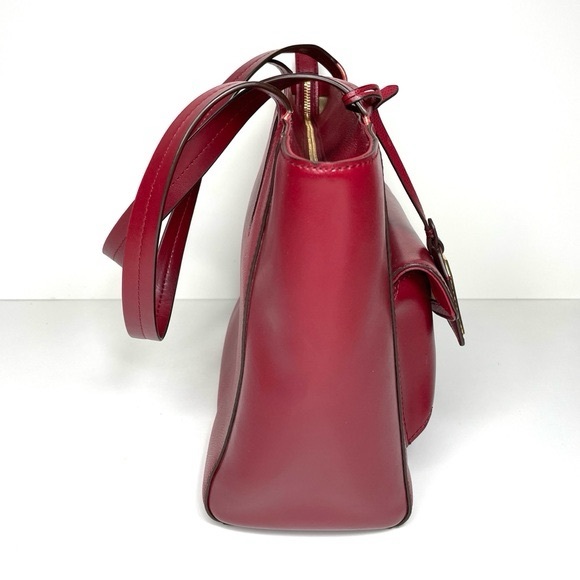 New Lauren Ralph Lauren RLL Red LeatherTote - Picture 4 of 11